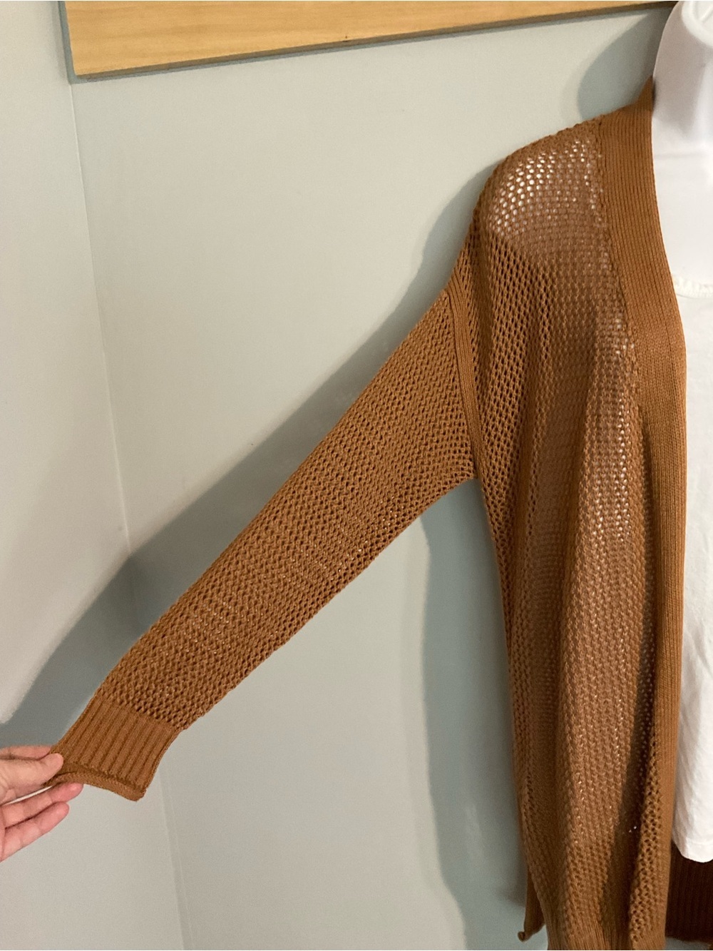 Pink Lily Open-Weave Oversized Long Cardigan Small - Picture 4 of 8